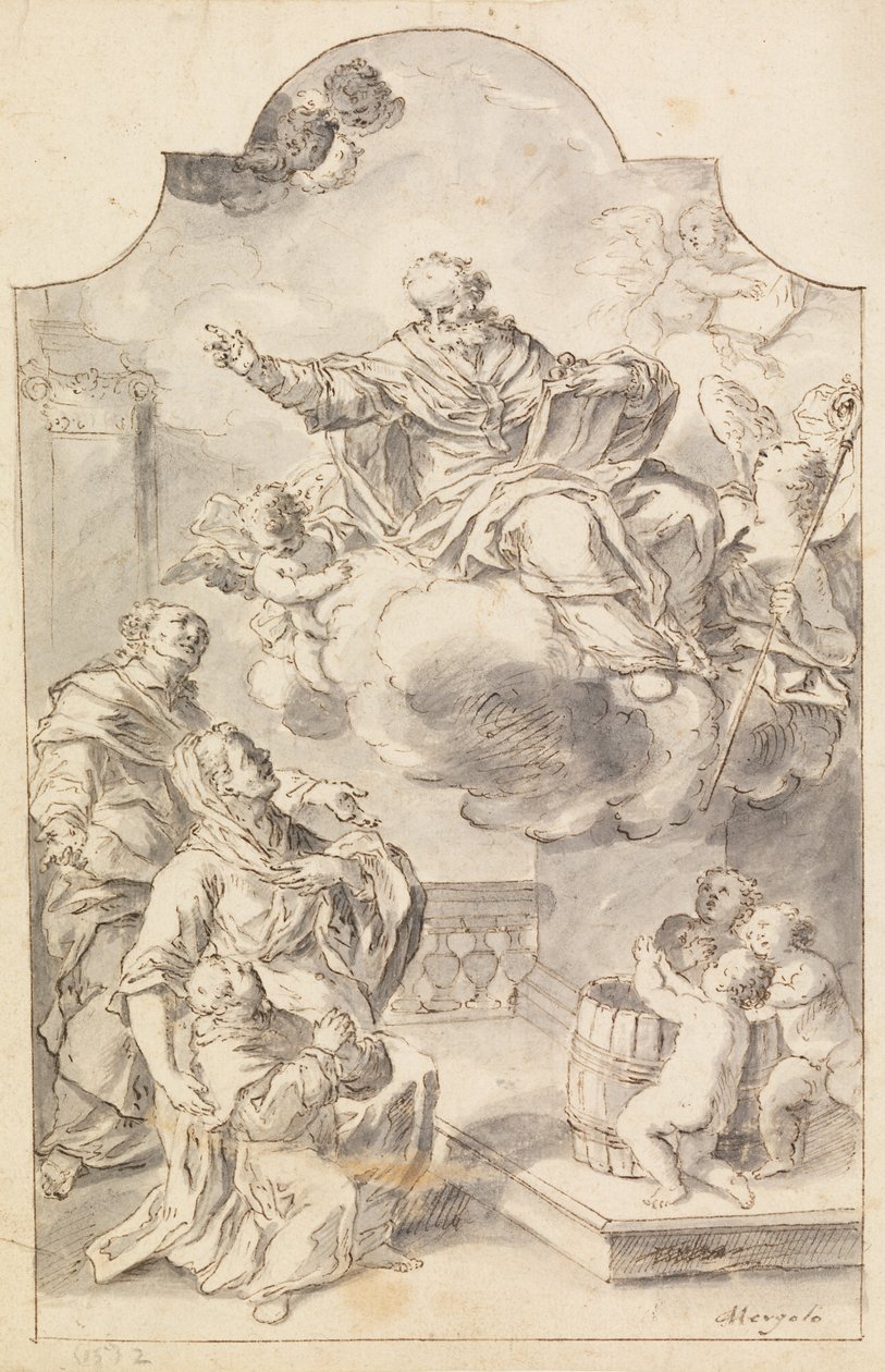 En röstbild av en pojke som presenterades av hans föräldrar till St Nicholas of Bari av Francesco Saverio Mergolo