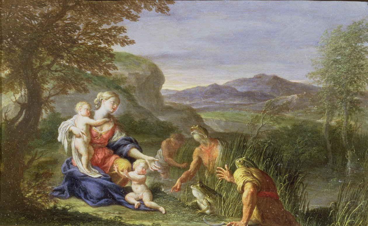 Latona och grodorna (olja på koppar) av Francesco Trevisani