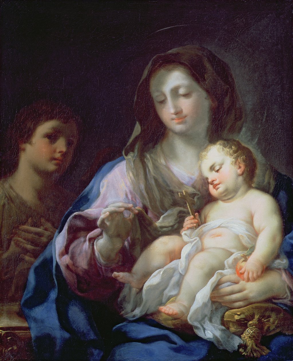 Madonna och barn med Johannes Döparen av Francesco Trevisani
