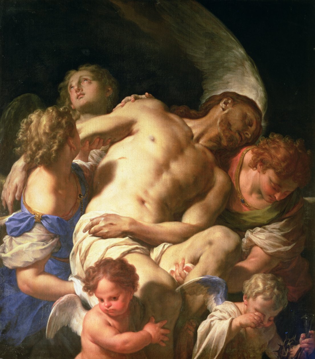 Kristi kropp stödd av änglar, c.1705-10 av Francesco Trevisani