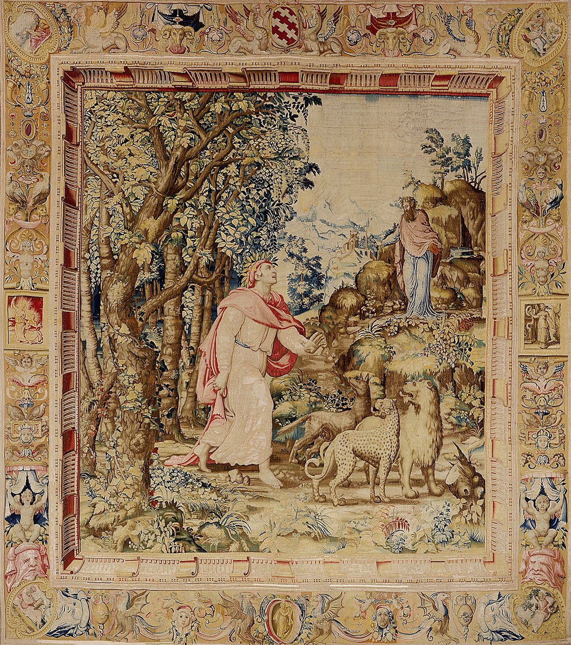 Mötet mellan Dante och Vergilius (ull och siden) av Francesco de Rossi Salviati Cecchino