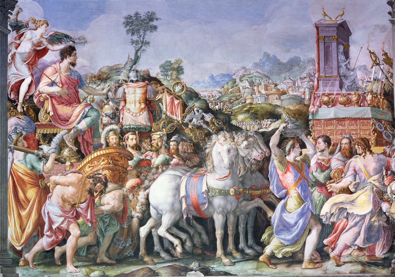 Marcus Furius Camillus triumf (447-365 f.Kr.), från Sala dell