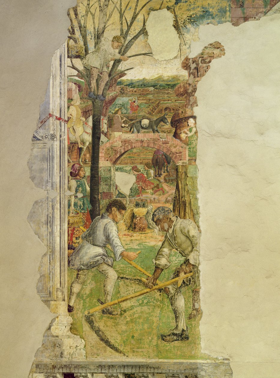 Allegori om maj: höskörning, 1469-70, av Francesco del Cossa