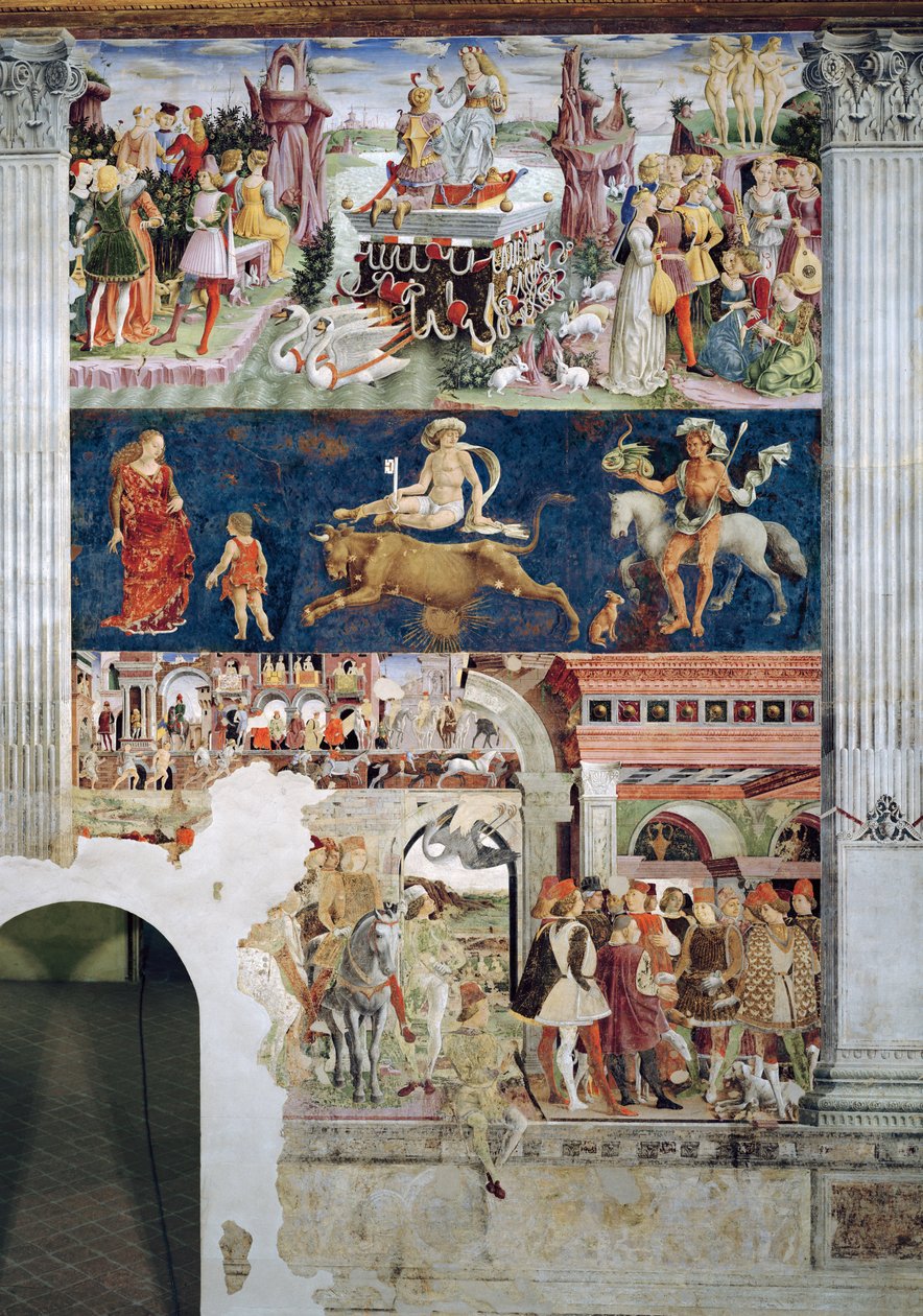 Venus triumf: april från Månadernas rum, c.1467-70 av Francesco del Cossa
