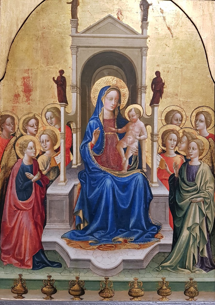 Virgin and Child on a Throne, surrounded by ten Angels av Francesco di Antonio di Bartolomeo