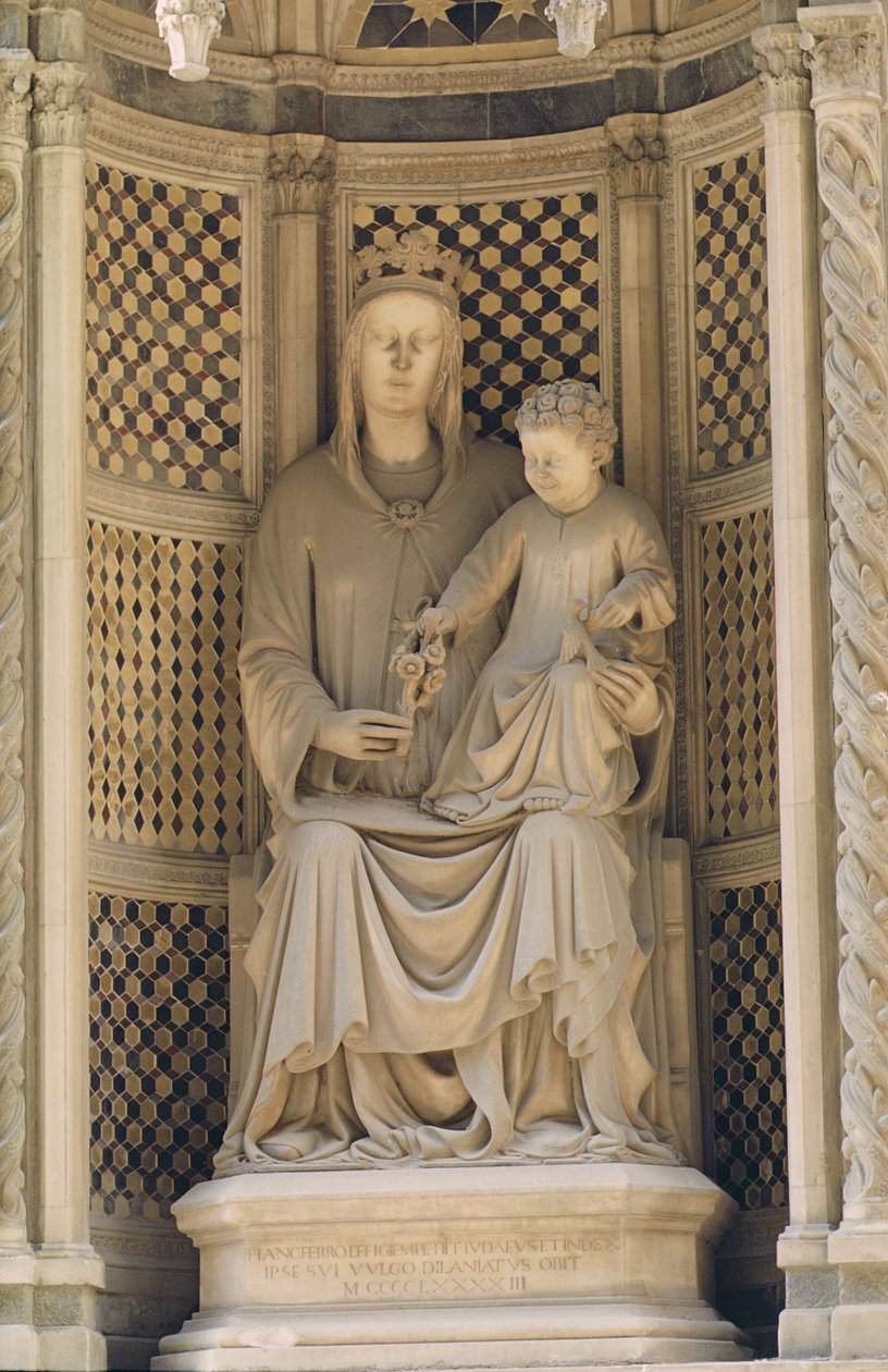 Madonna av rosen, 1493 (marmor) av Francesco di Simone da Fiesole Ferrucci