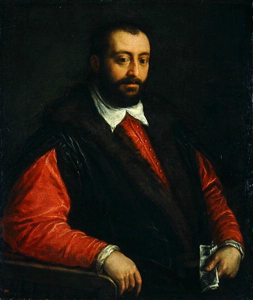 Porträtt av en man (olja på duk) av Francesco Bassano