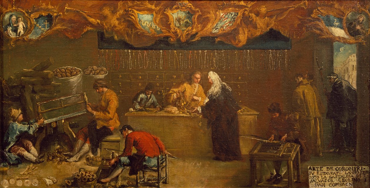 Arte dei Coroneri, ca 1750 (olja på duk) av Francesco (attr. to) Guardi