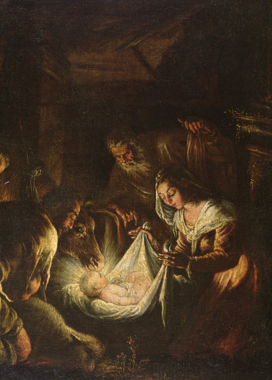 Tillbedjan av herdarna, 1588-90 av Francesco Bassano