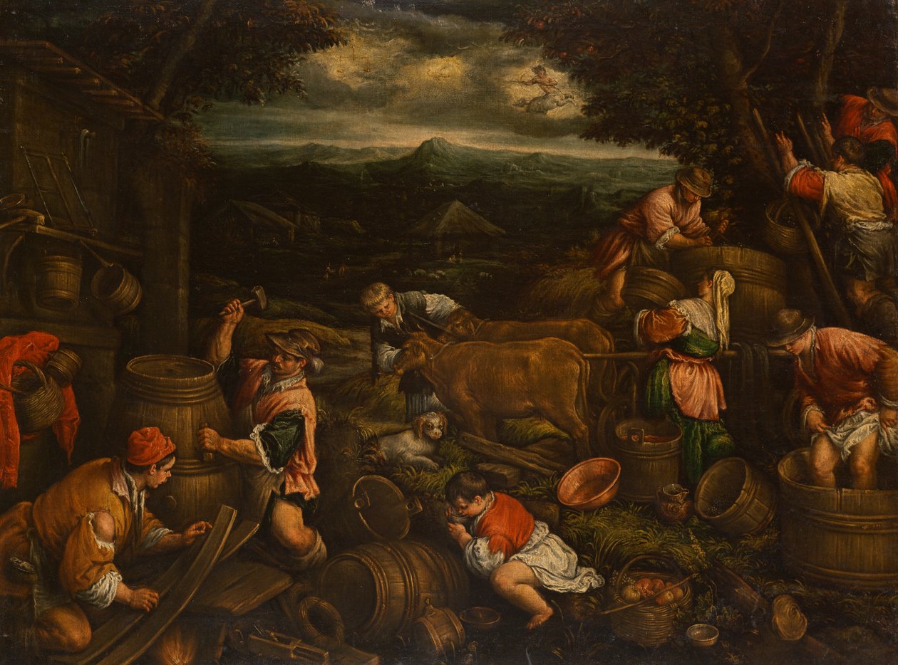 Höstskörd (druvplockning), 1585-90 (för detaljer se 65684) av Francesco Bassano