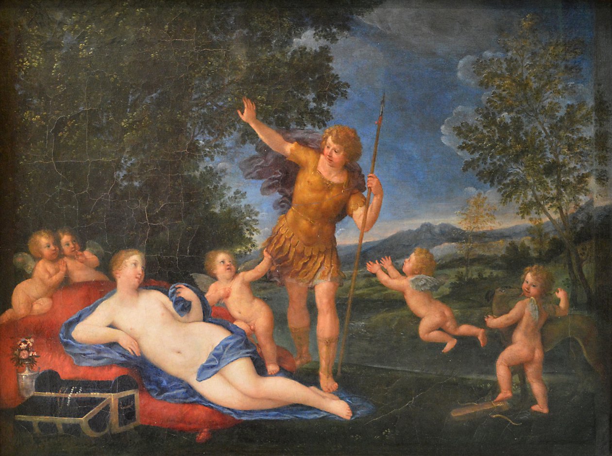 Franska: Vénus et Adonis Venus och Adonis av Francesco Albani