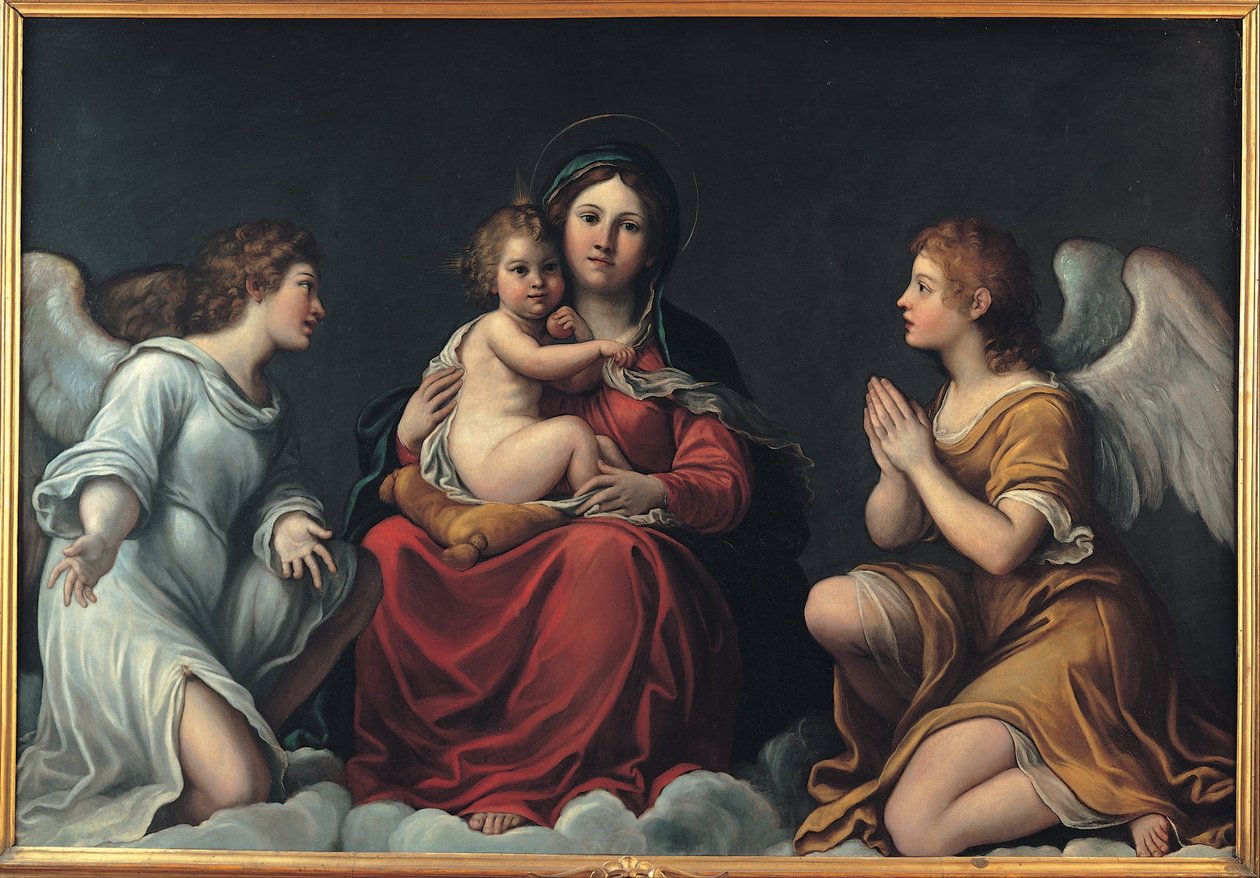 Madonna med barnet och änglar av Francesco Albani