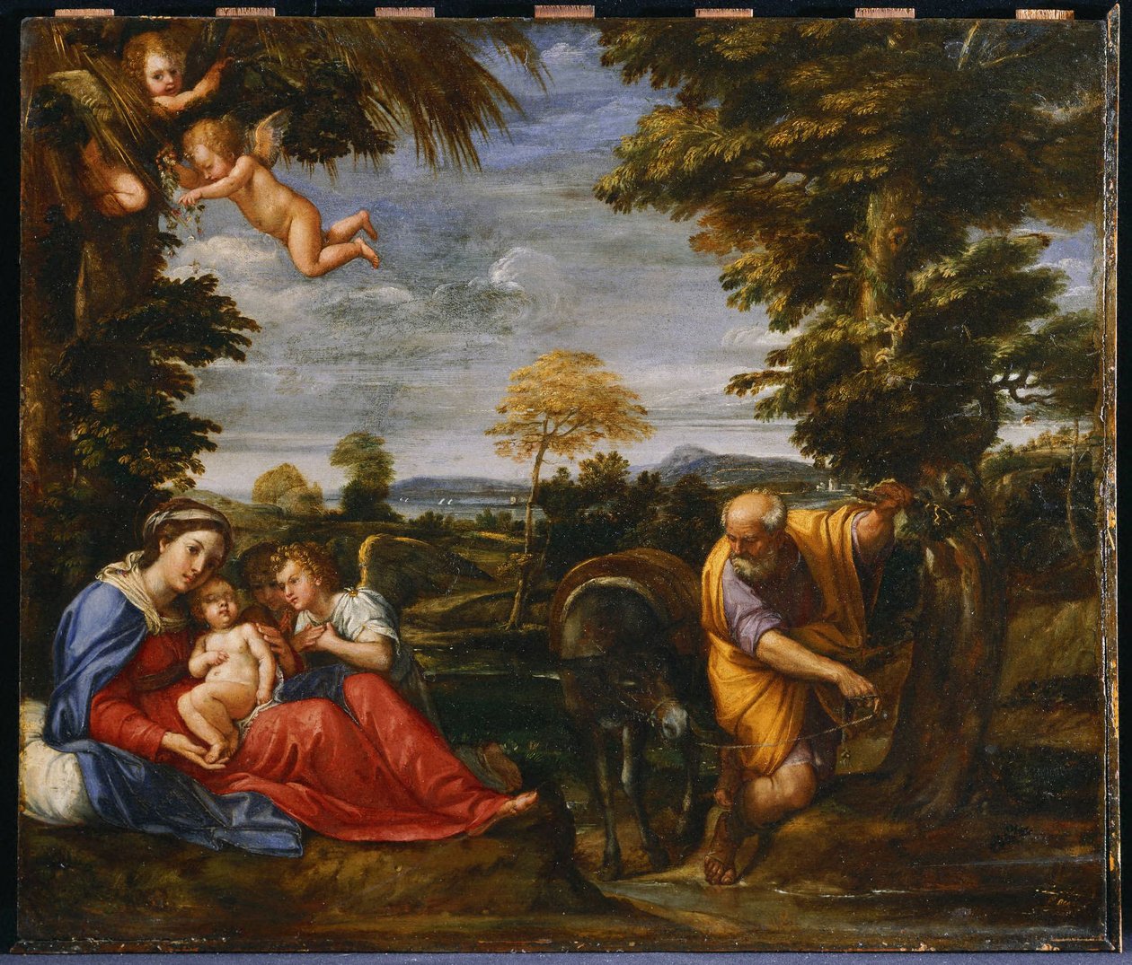 Vila under flykten till Egypten av Francesco Albani