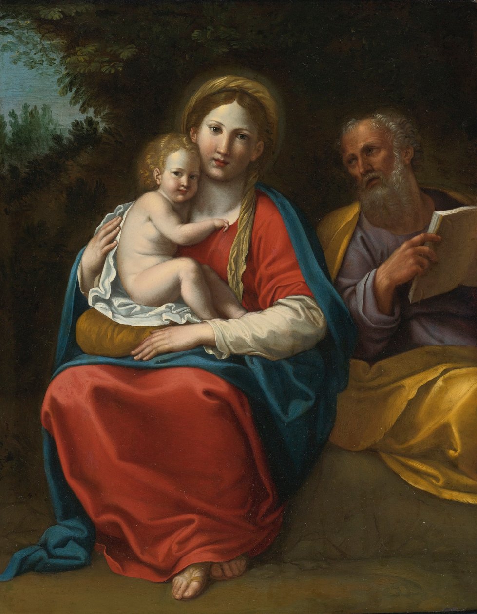 Den heliga familjen i ett landskap av Francesco Albani