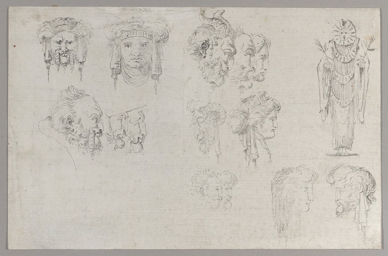 Studies of Heads, ca. 1744. av Francesco Algarotti