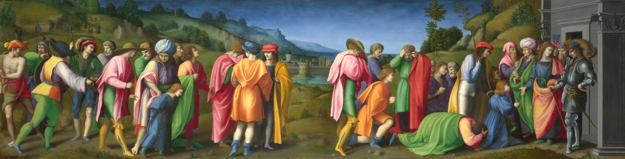 Joseph benådar sina bröder, ca 1515. av Francesco Bacchiacca