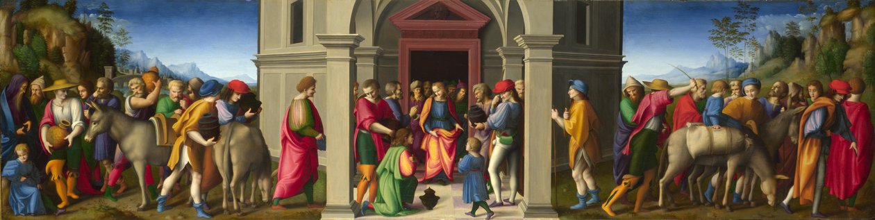 Joseph tar emot sina bröder, ca 1515. av Francesco Bacchiacca