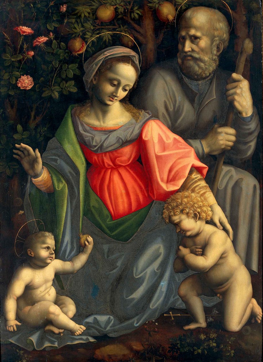 Madonna med barnet, Sankt Josef och Johannesbarnet av Francesco Bacchiacca