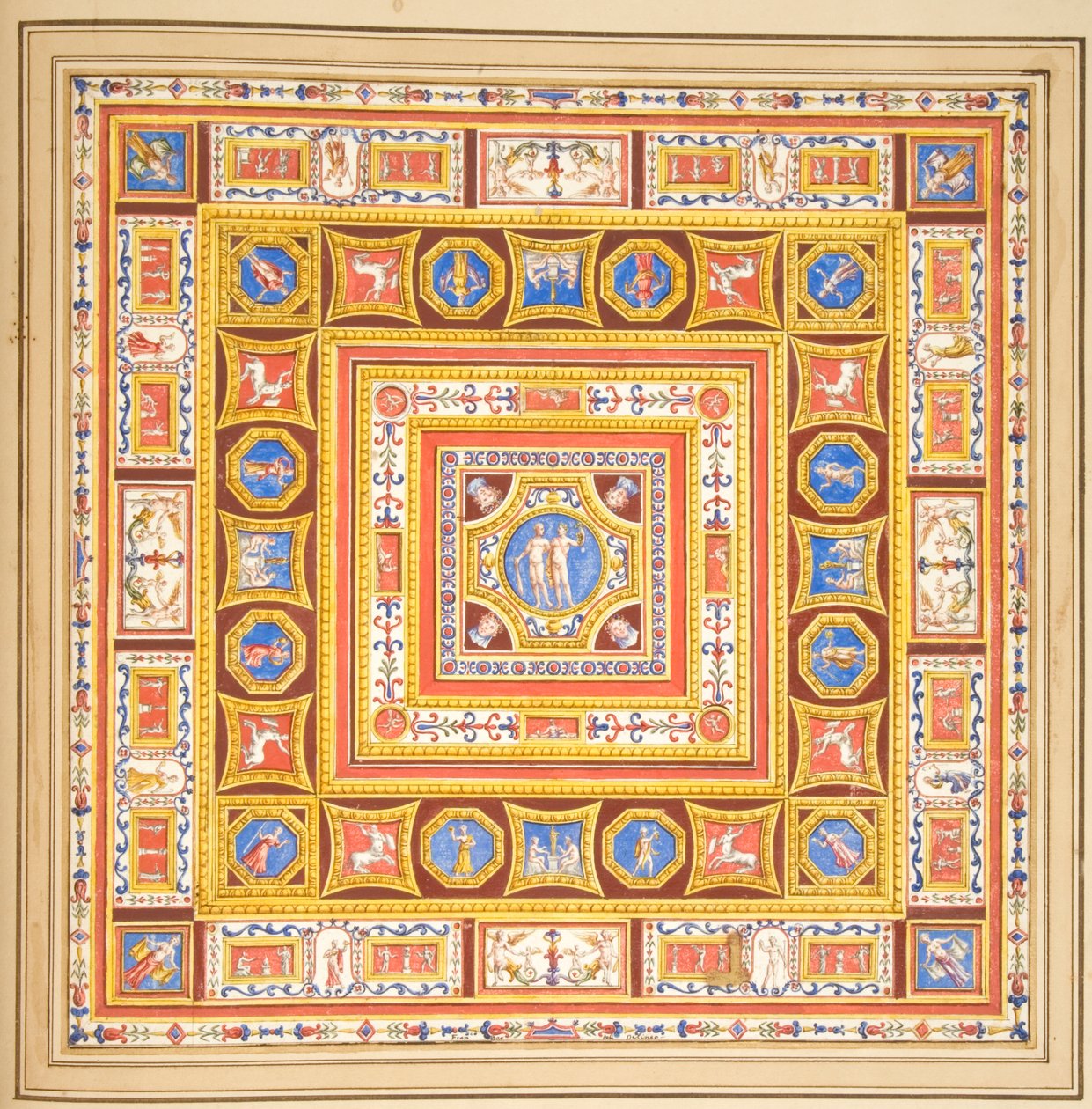 Holkham II. 23, folio från Album Ashby II (wc på papper) av Francesco Bartoli