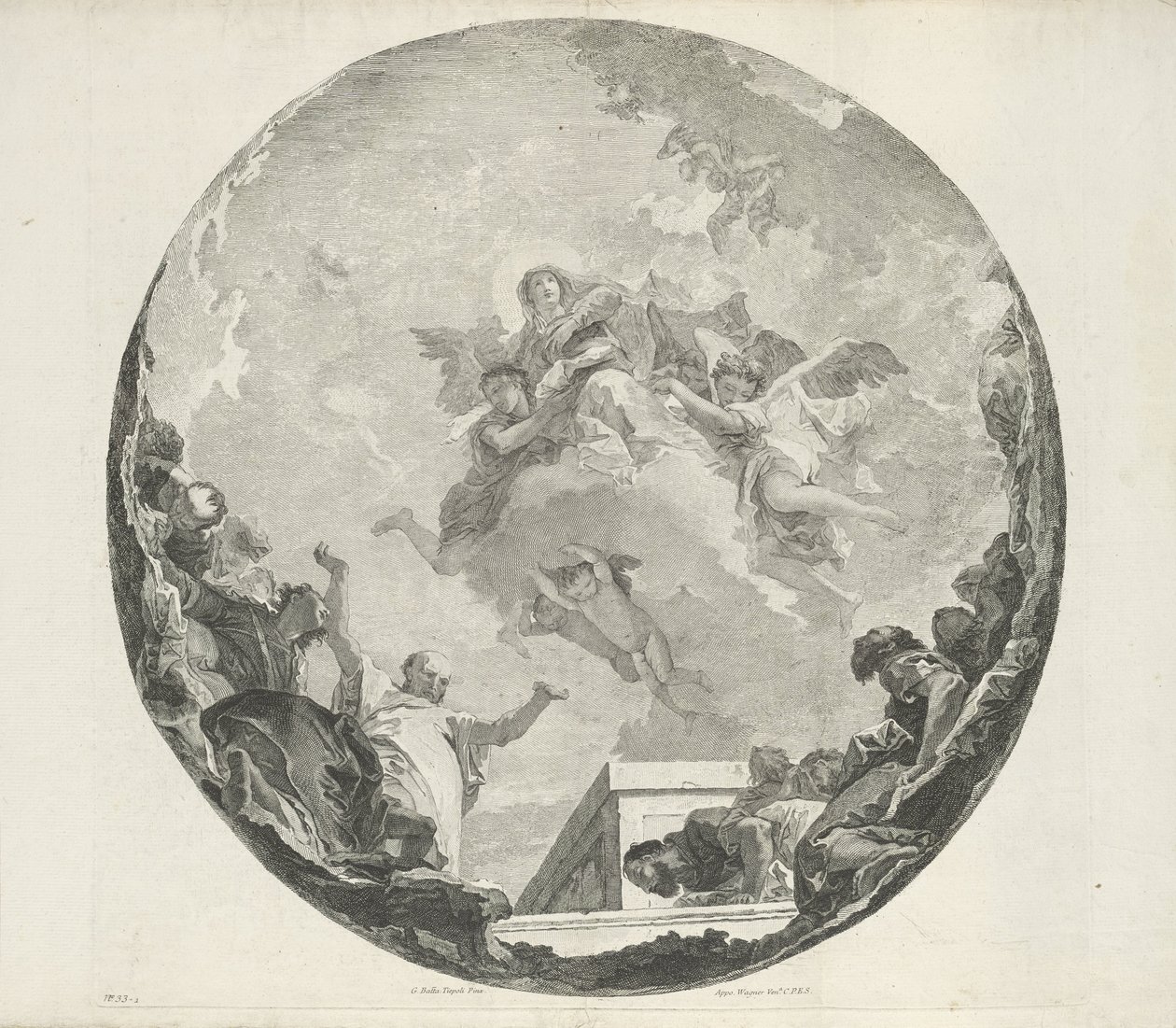 Marias antagande av Francesco Bartolozzi (attributed to)