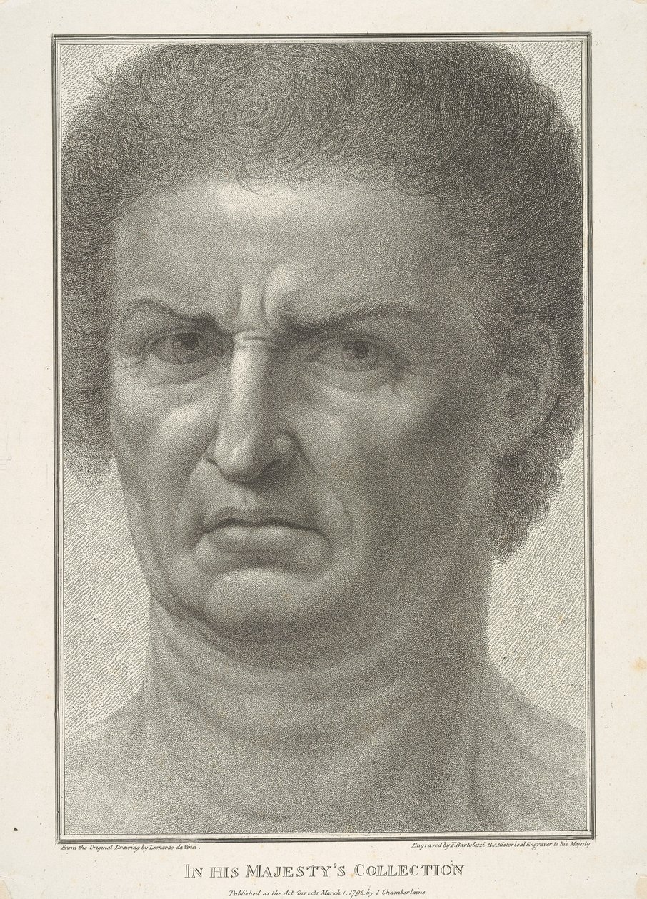 Mansansikte, framifrån av Francesco Bartolozzi