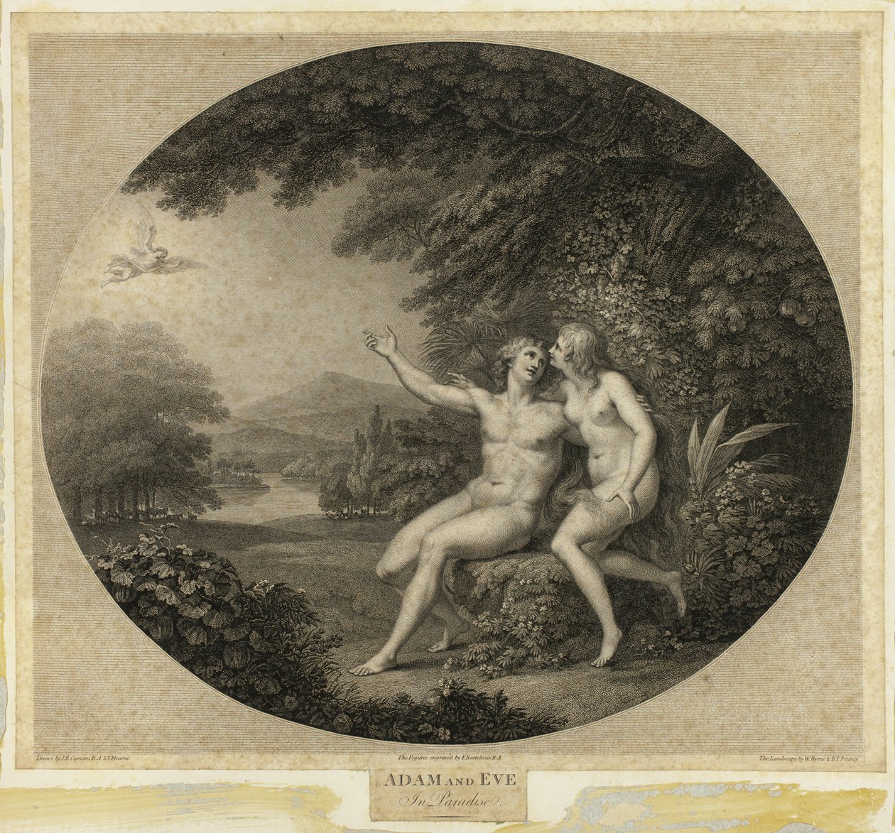 Adam och Eva i paradiset av Francesco Bartolozzi