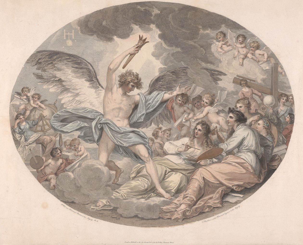 Apollon och muserna av Francesco Bartolozzi