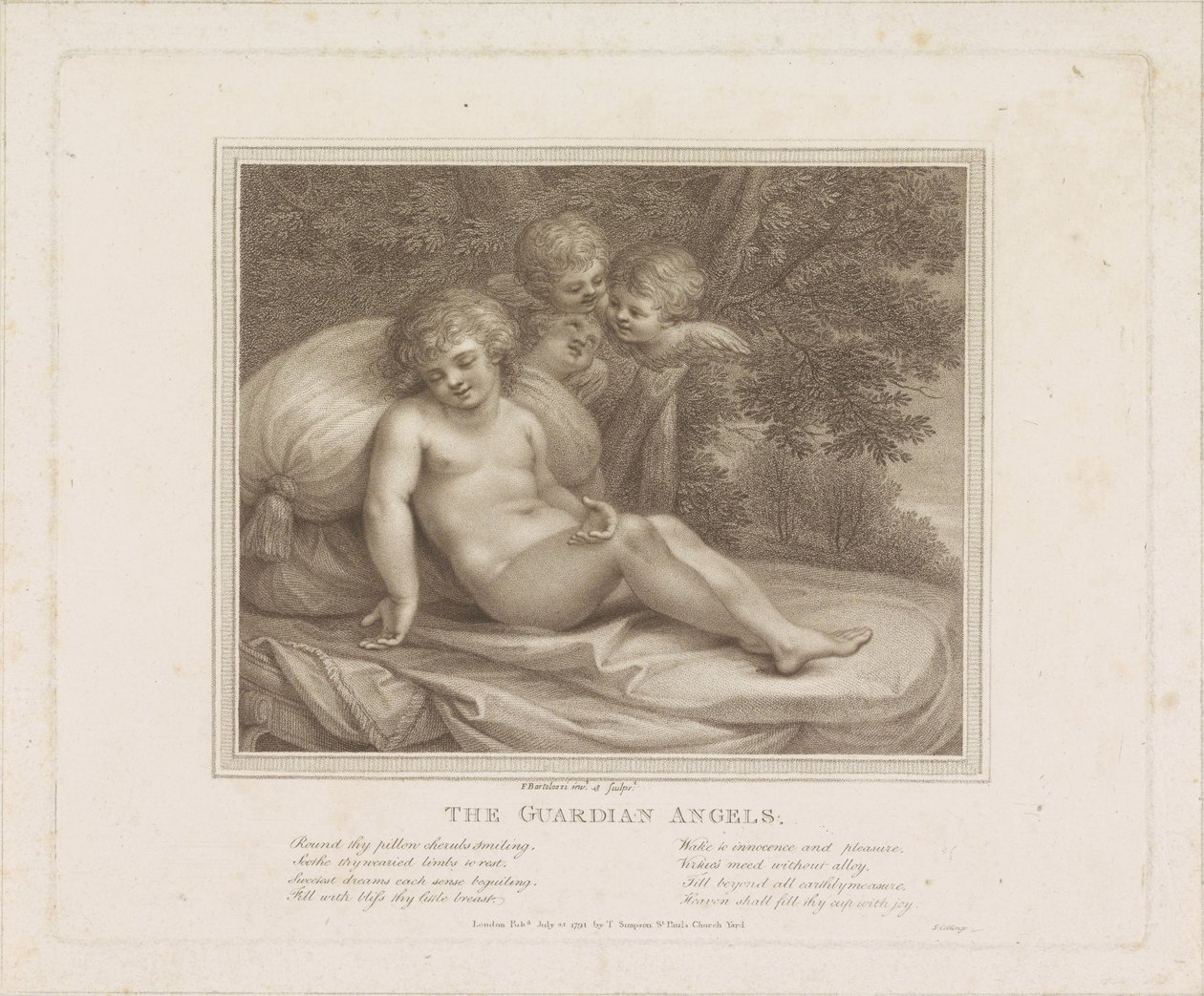 Beschermengelen Skyddsänglarna (titel på föremål) av Francesco Bartolozzi