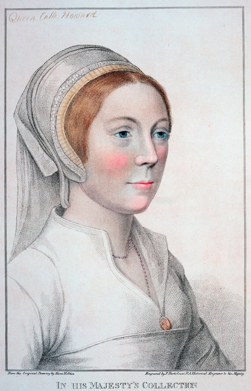 Catherine Howard, femte fru till Henry VIII, 1796 av Francesco Bartolozzi