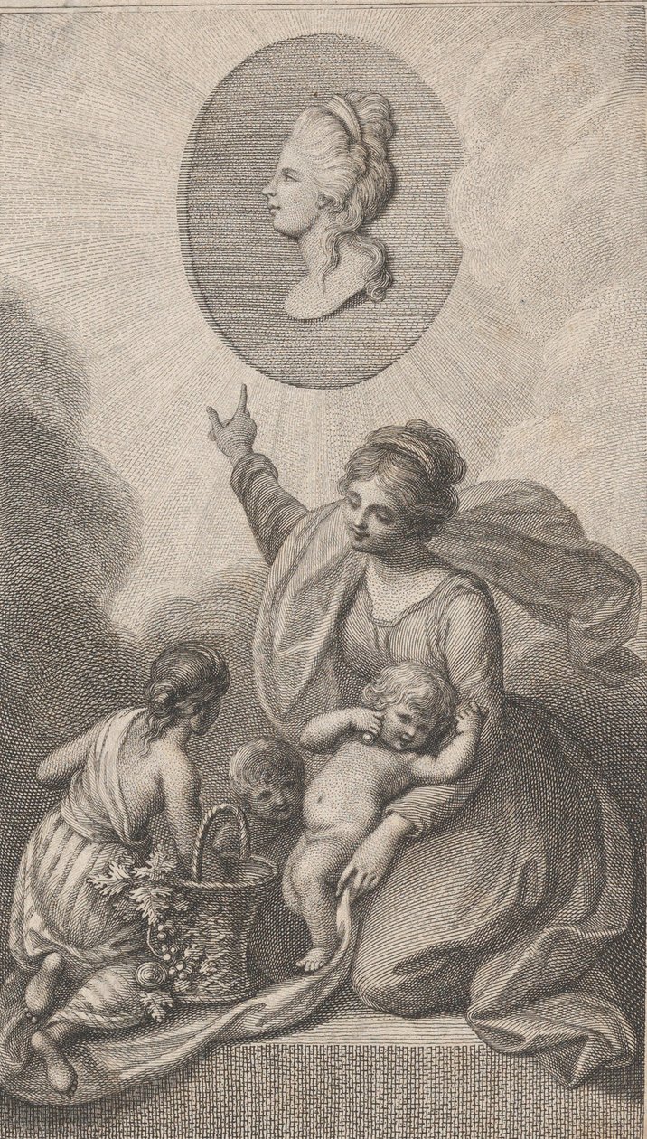 Välgörenhet, från Barnens vän, 1788. av Francesco Bartolozzi