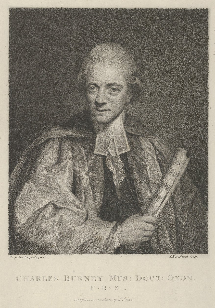 Charles Burney, 1 april 1784, 1 april 1784. av Francesco Bartolozzi