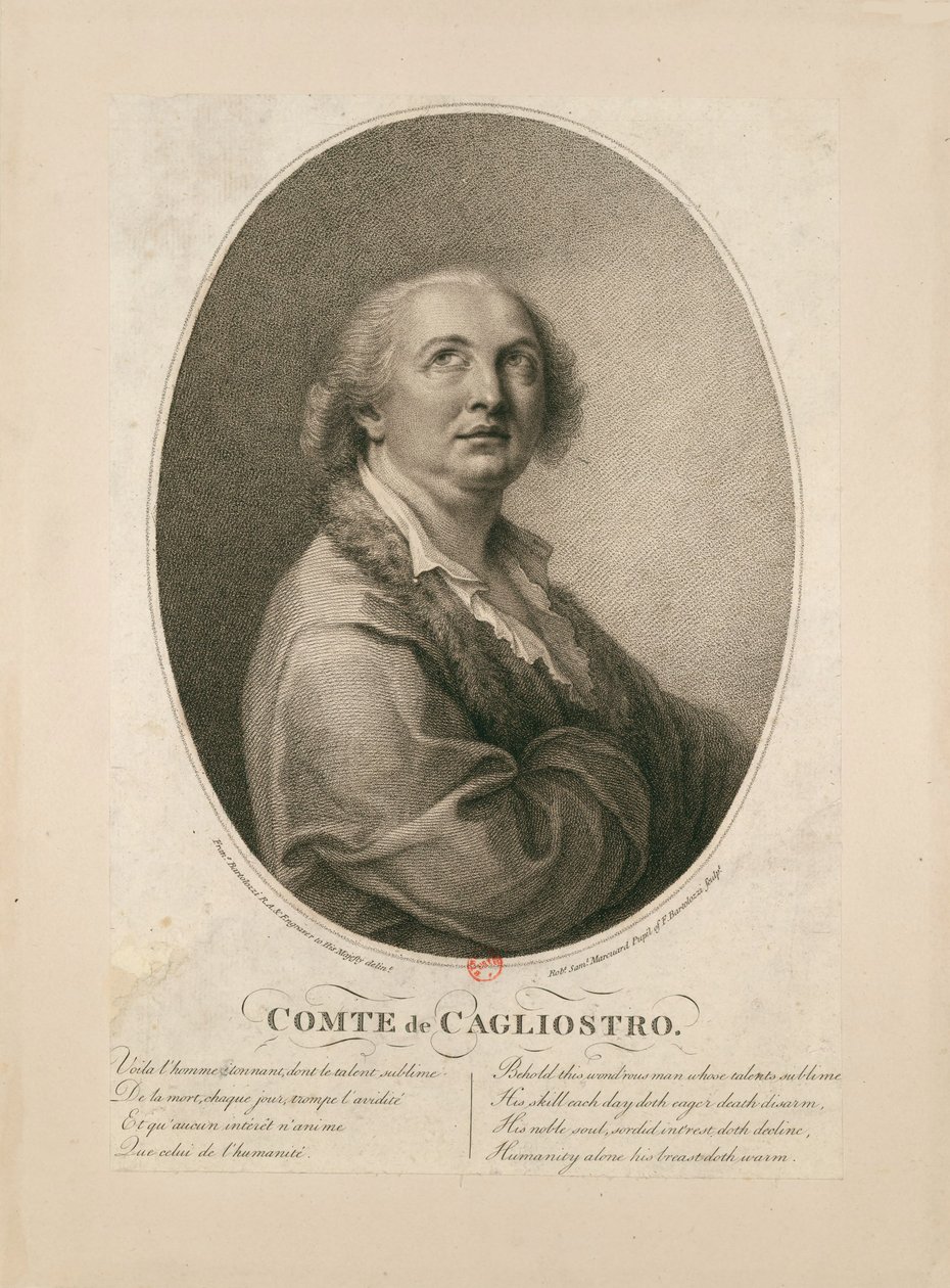 Greve Alessandro di Cagliostro 1743-1795. av Francesco Bartolozzi