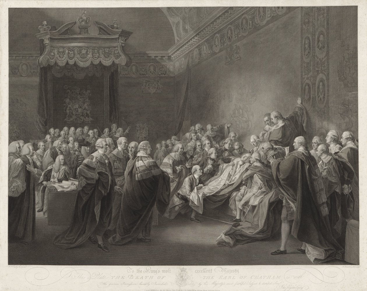 Dood van de Graaf van Chatham The Death of the Earl of Chatham (titel på objekt) av Francesco Bartolozzi