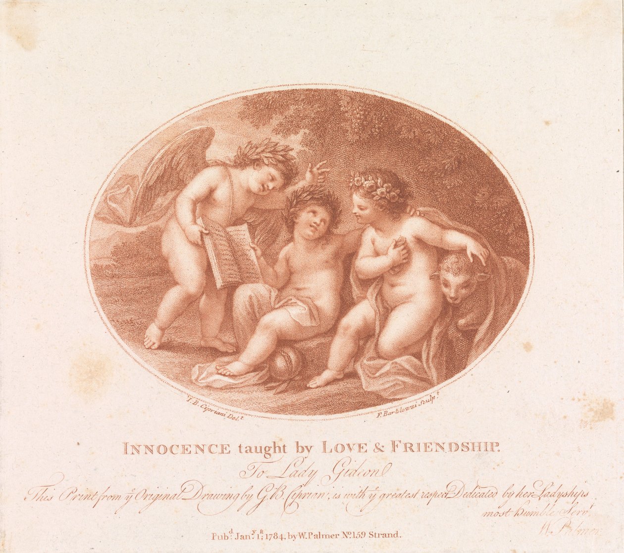 Unschuld gelehrt durch Liebe und Freundschaft av Francesco Bartolozzi