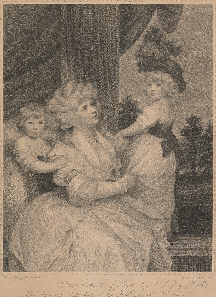 Jane, grevinnan av Harrington, Lord Viscount Petersham och den ärade Lincoln Stanhope av Francesco Bartolozzi