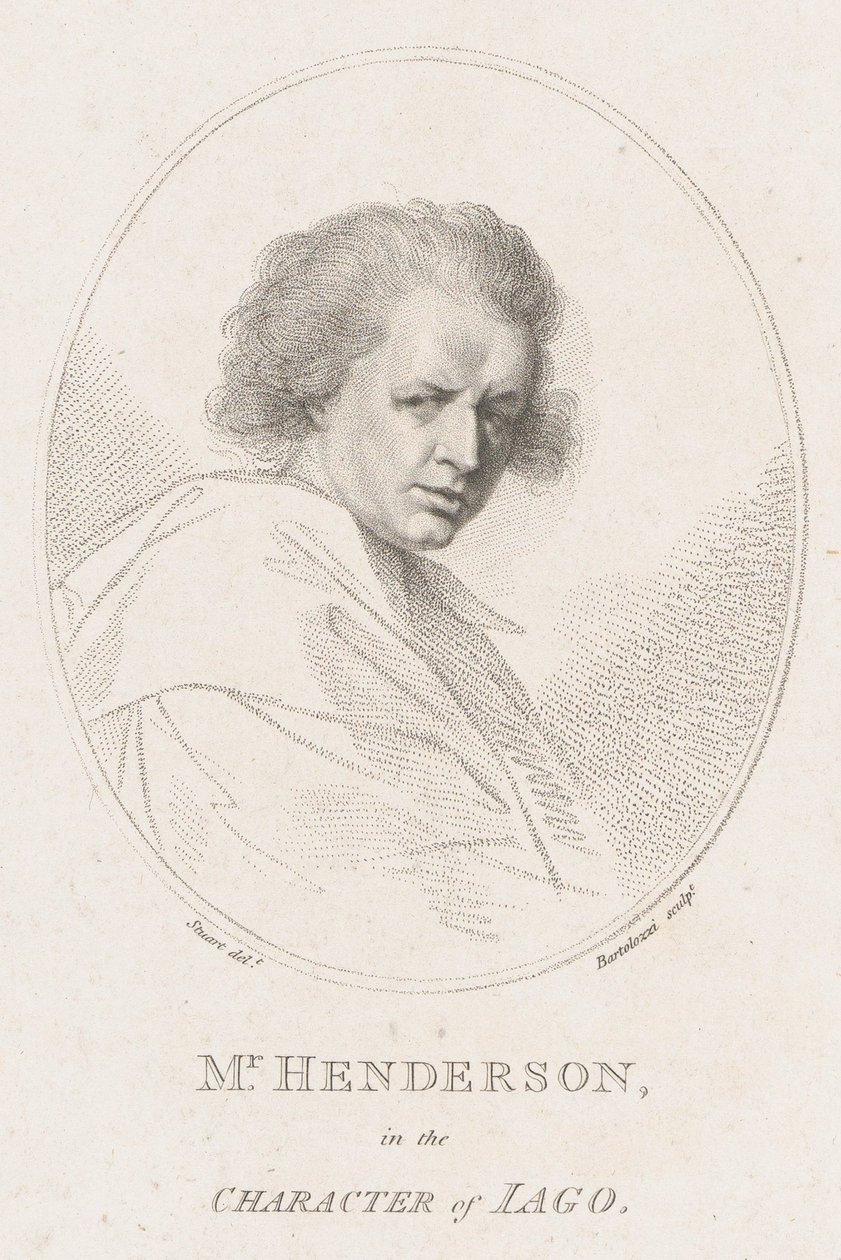 John Henderson, i karaktären av Iago Shakespeares Othello, 1786. av Francesco Bartolozzi