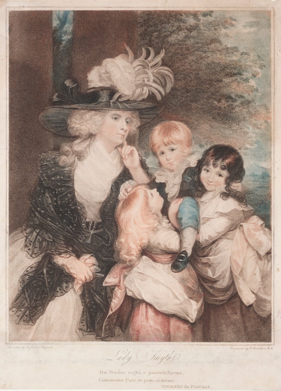 Lady Smith och hennes barn, 1789. av Francesco Bartolozzi