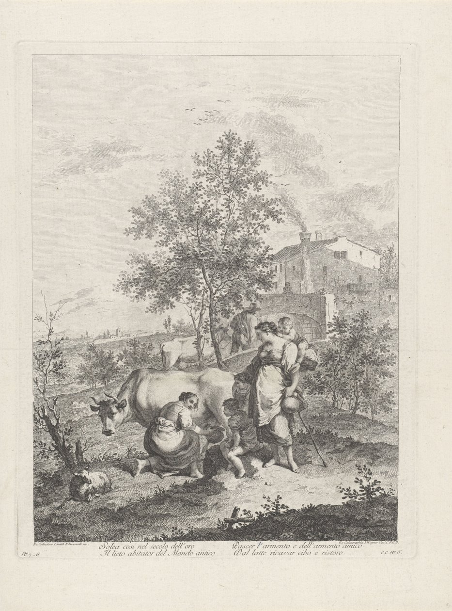 Landskap med mjölkpiga Landskap med bönder (serietitel) av Francesco Bartolozzi