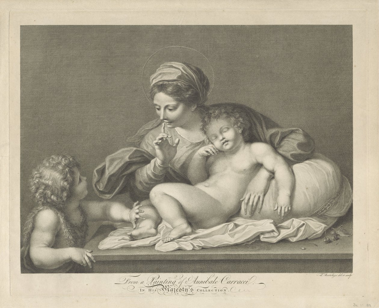 Maria med barnet och den unge Johannes döparen av Francesco Bartolozzi