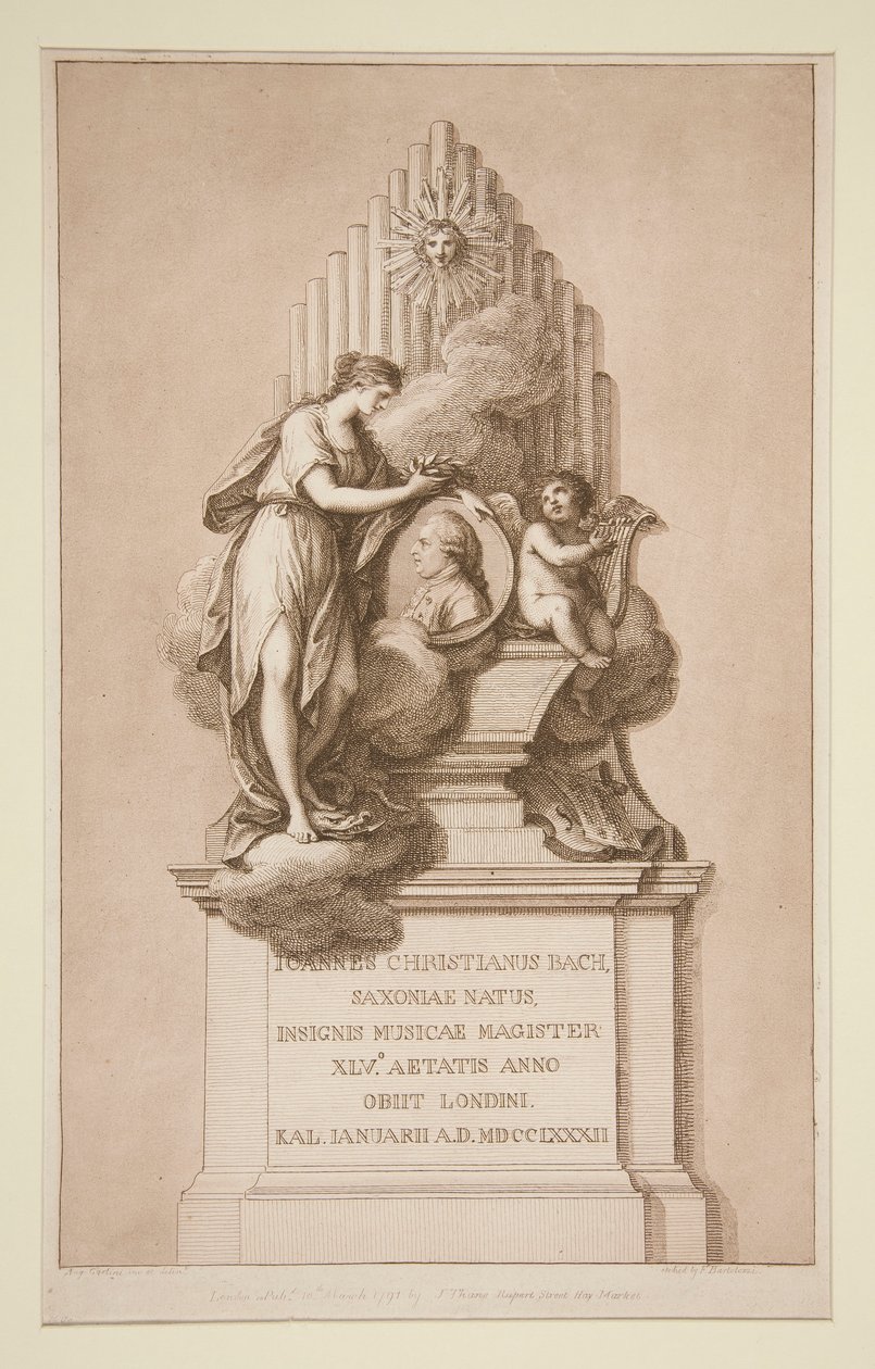 Minnesmärke över Johann Christian Bach av Francesco Bartolozzi