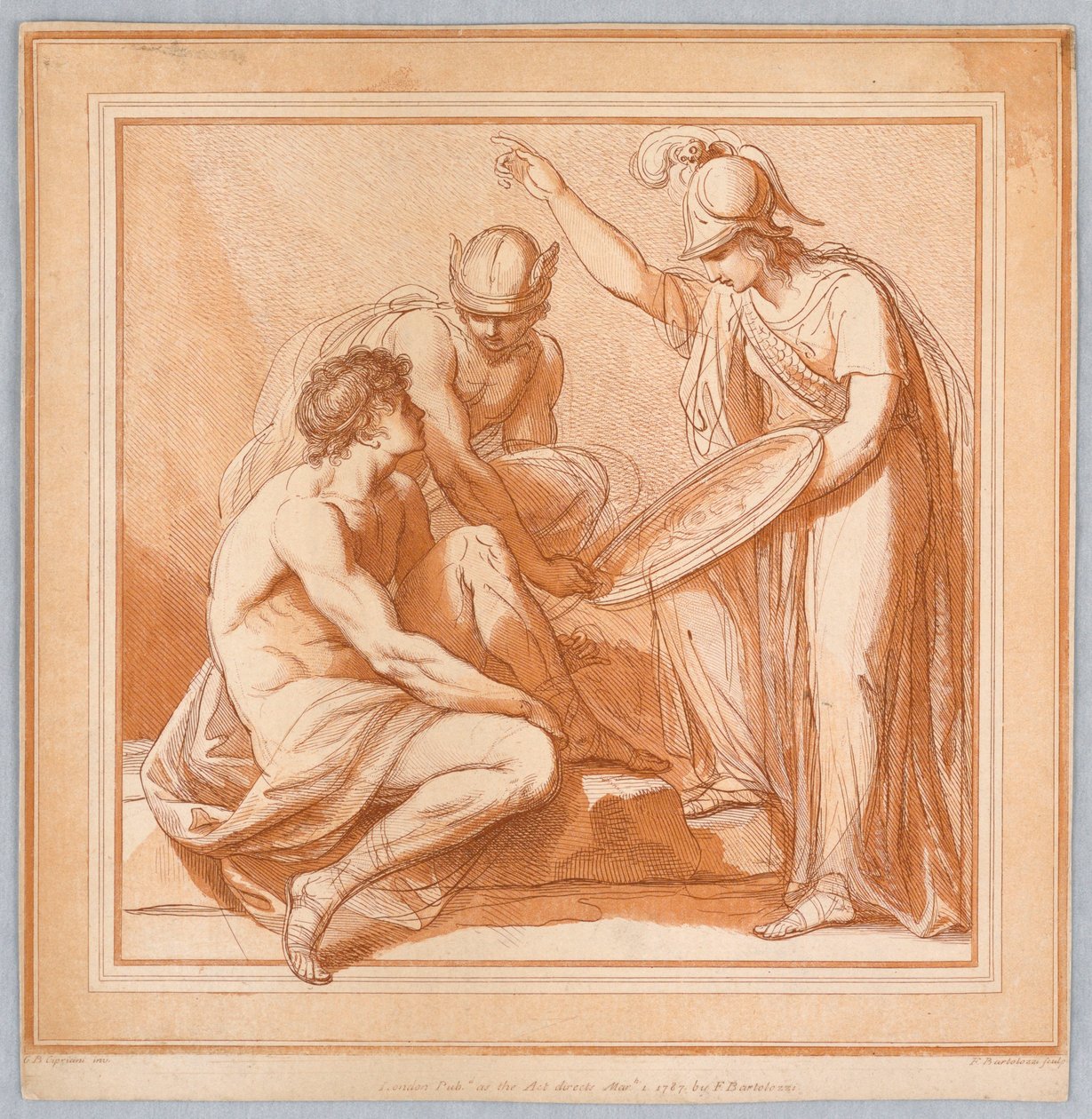 Minerva och Merkurius av Francesco Bartolozzi