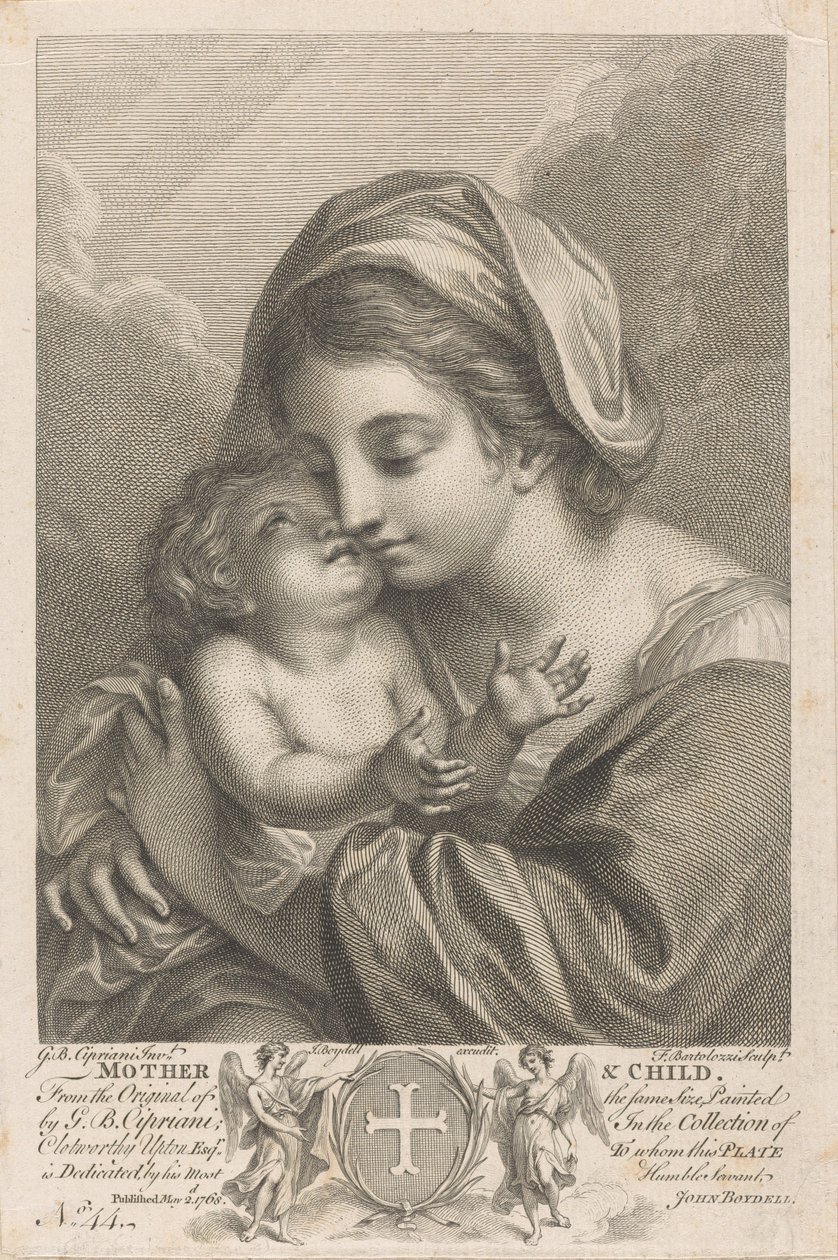 Mor och barn av Francesco Bartolozzi