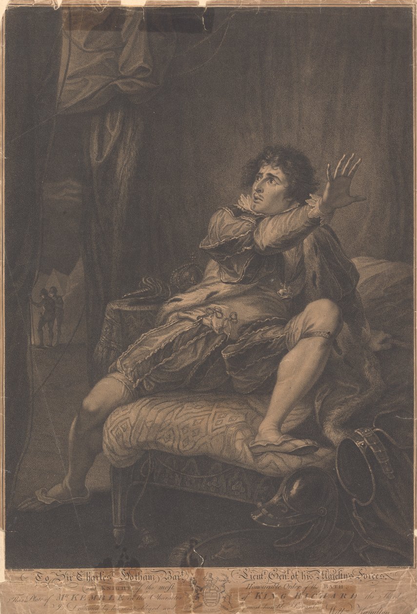 Herr Kemble i Kung Richard den tredjes karaktär - "Richard III," Akt V, Scen V av Francesco Bartolozzi