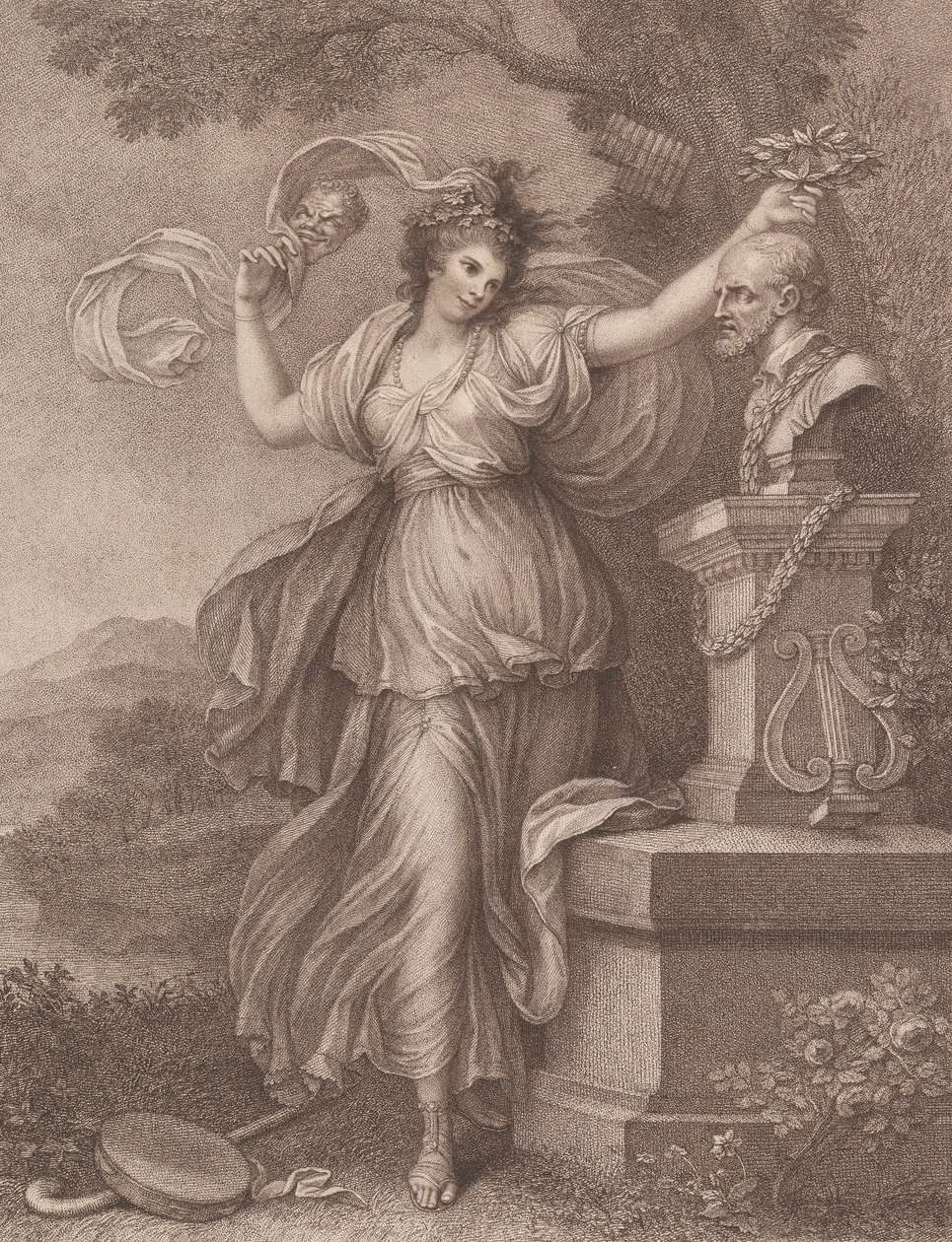 Mrs Abington som Thalia, 20 augusti 1783. av Francesco Bartolozzi
