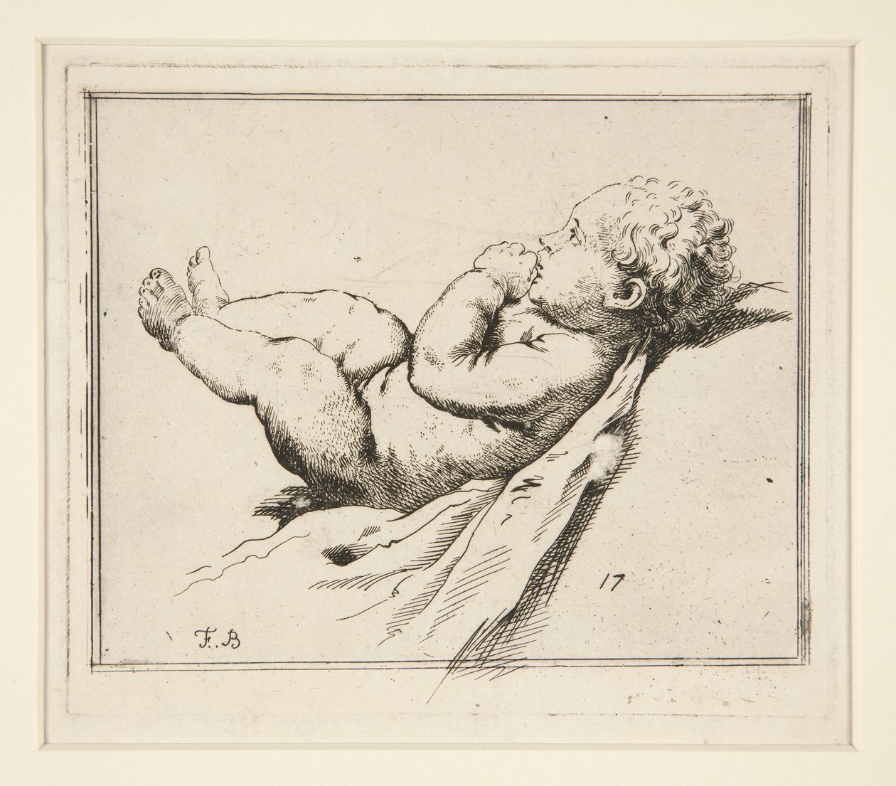 Naket spädbarn av Francesco Bartolozzi