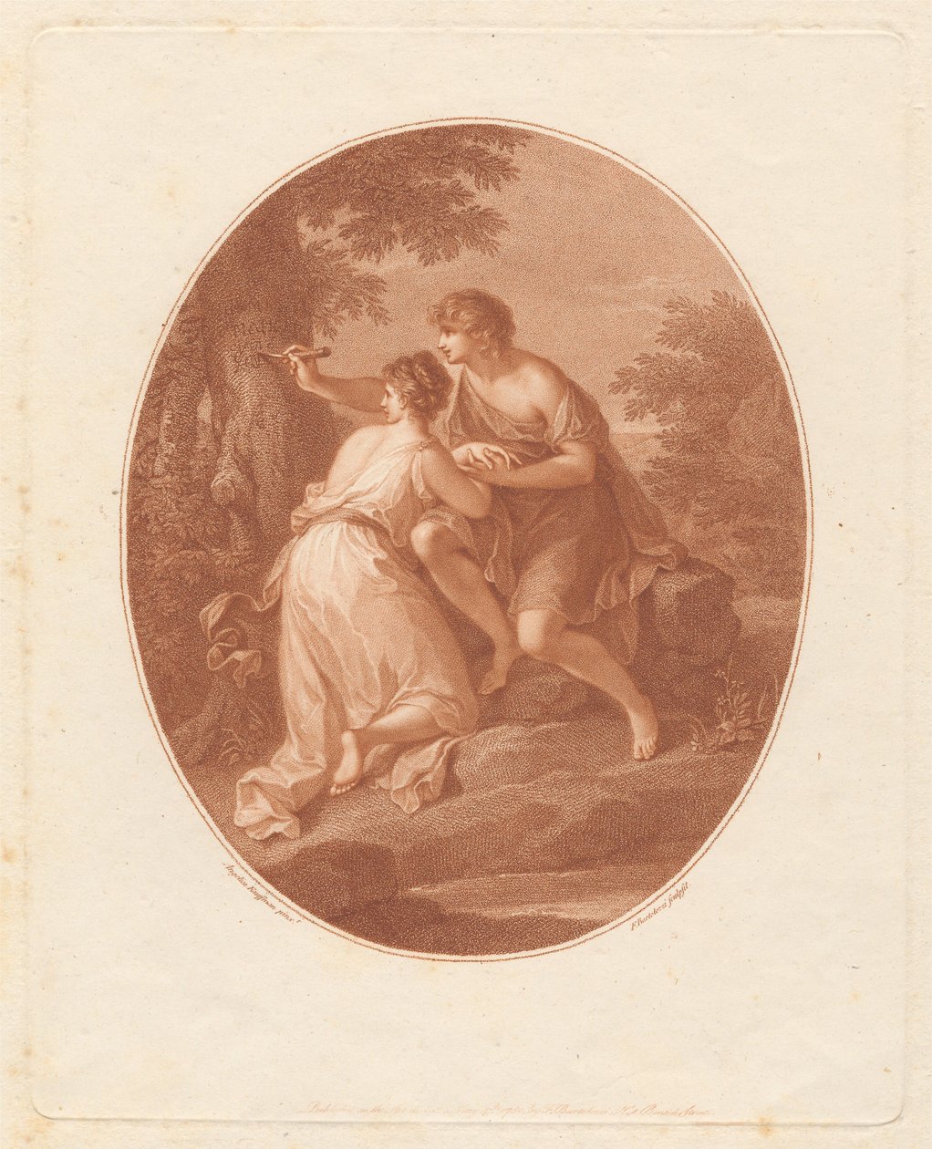Paris und Oenone av Francesco Bartolozzi