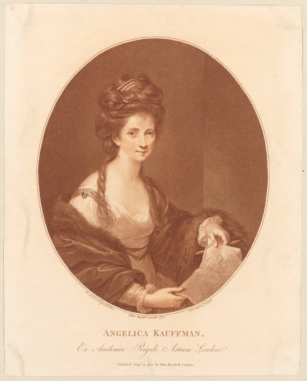 Porträt von Angelika Kauffmann av Francesco Bartolozzi