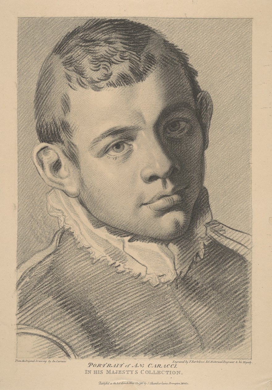 Porträtt av Annibale Carracci av Francesco Bartolozzi