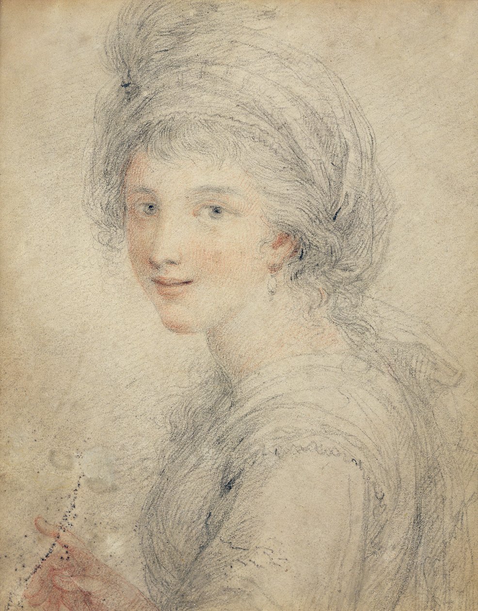 Porträtt av Angelica Kauffman (färgade kritor på papper) av Francesco Bartolozzi