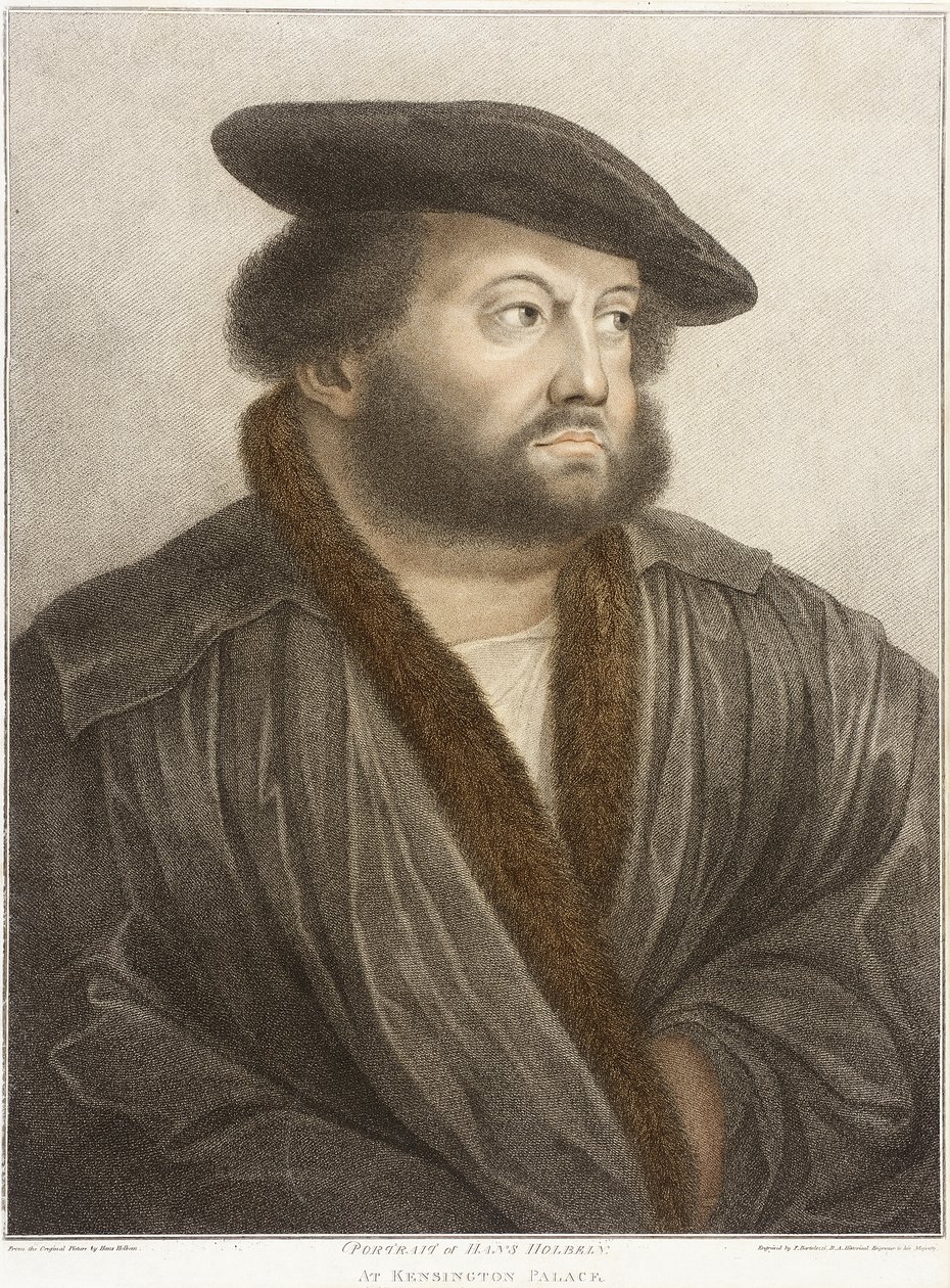 Porträtt av Hans Holbein på Kensington Palace av Francesco Bartolozzi